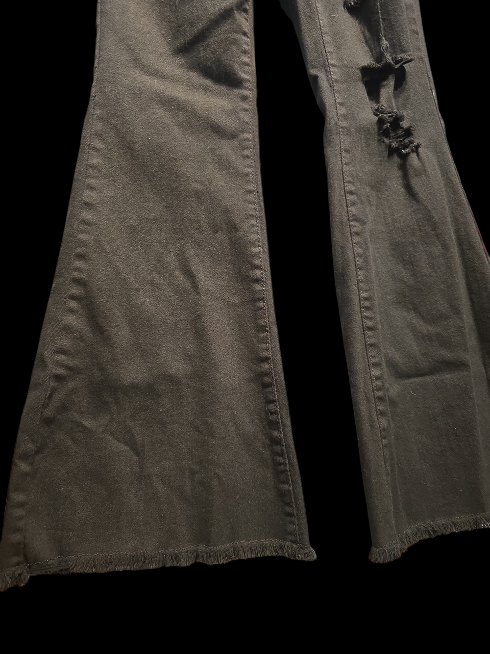 Highwaist Black Distressed Flare Jeans - Picture 2 of 5